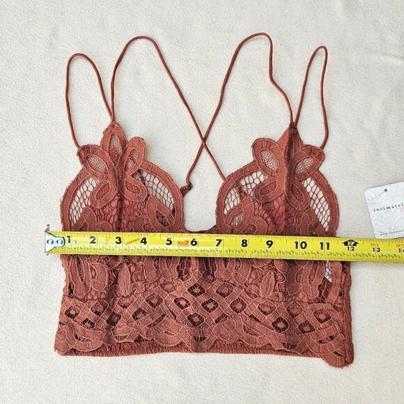 Free People Adella Crochet Lace Plunge Neck Bralette Copper - Picture 4 of 11